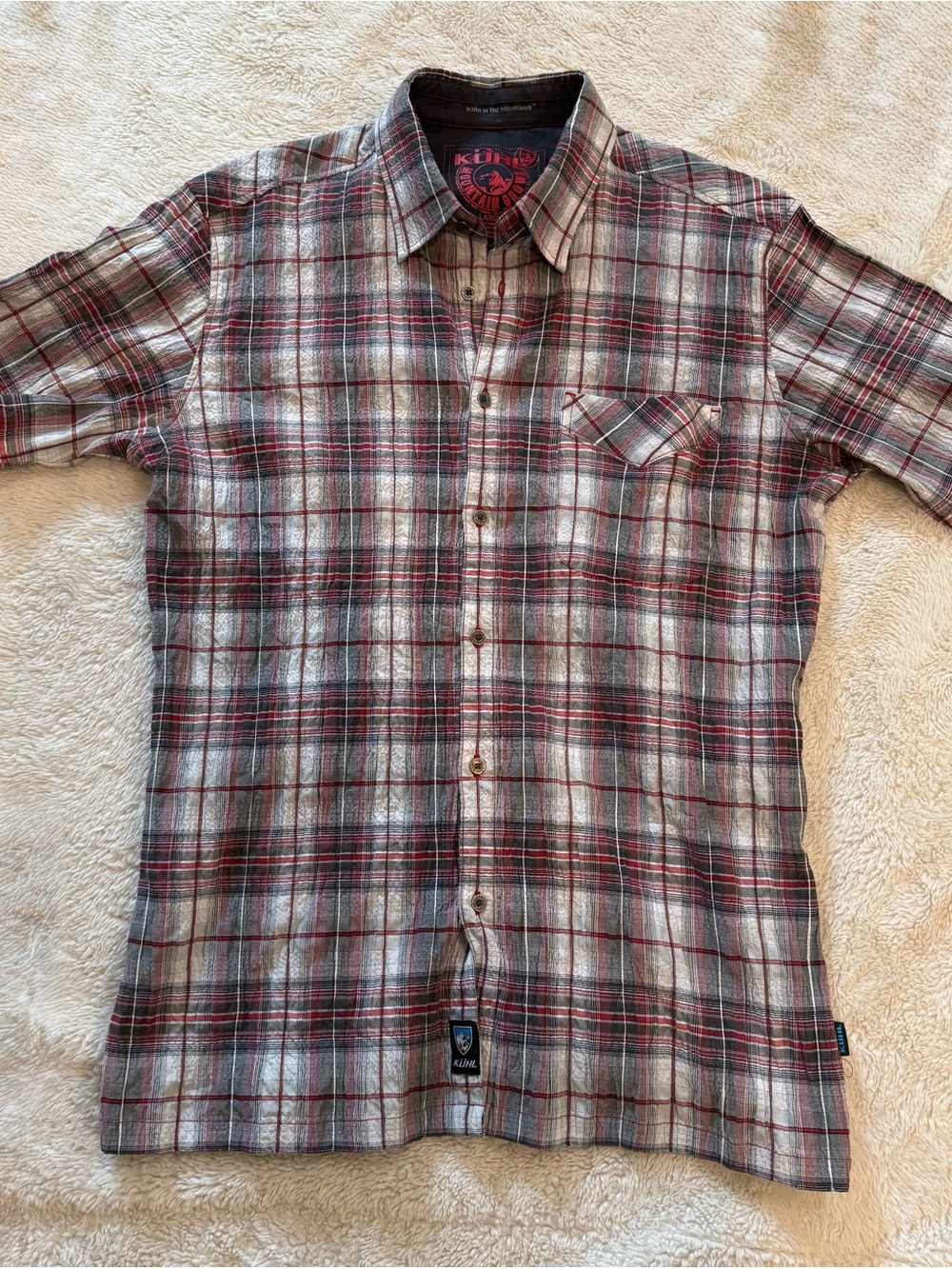 KÜHL “Mountain Grown” Men’s Plaid Short-Sleeve Shirt - Large